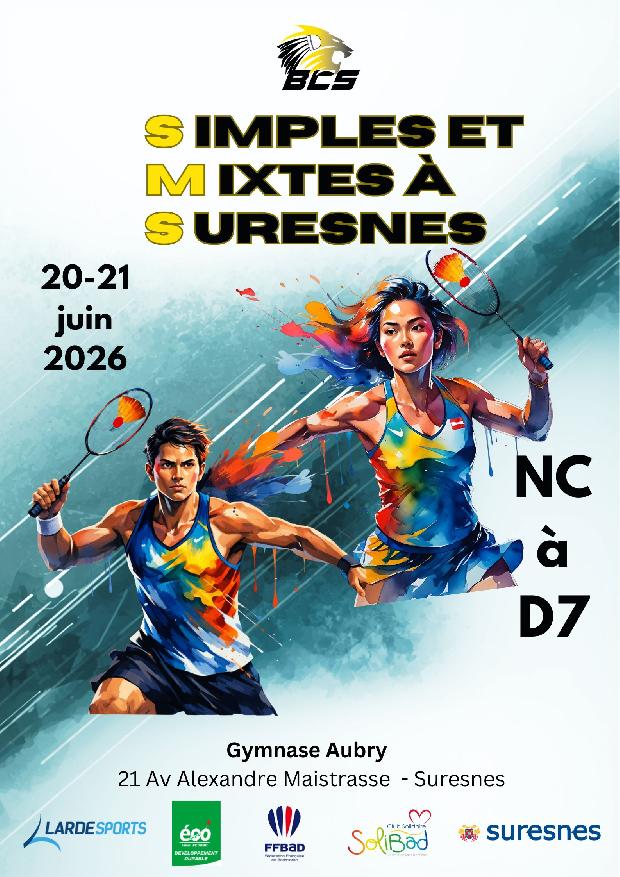 3e Tournoi SMS - Simples et Mixte à Suresnes - Ecobad